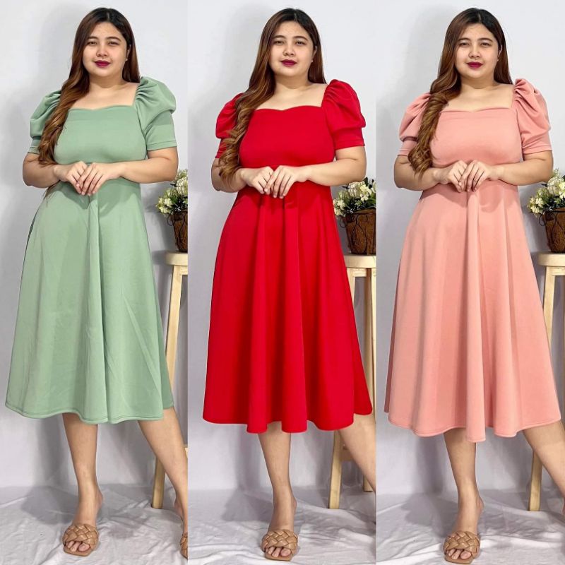 Freeda Puff Sleeve Midi Dress (s-l) 