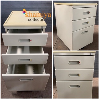 High-Quality Beige Steel Mobile Pedestal 3Drawers; File Cabinet Under ...