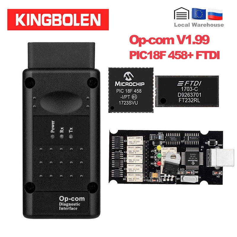 Opcom V1.99 PIC18F458/FTDI Chip Diagnostic Tool Can Bus for Opel OBD2 ...