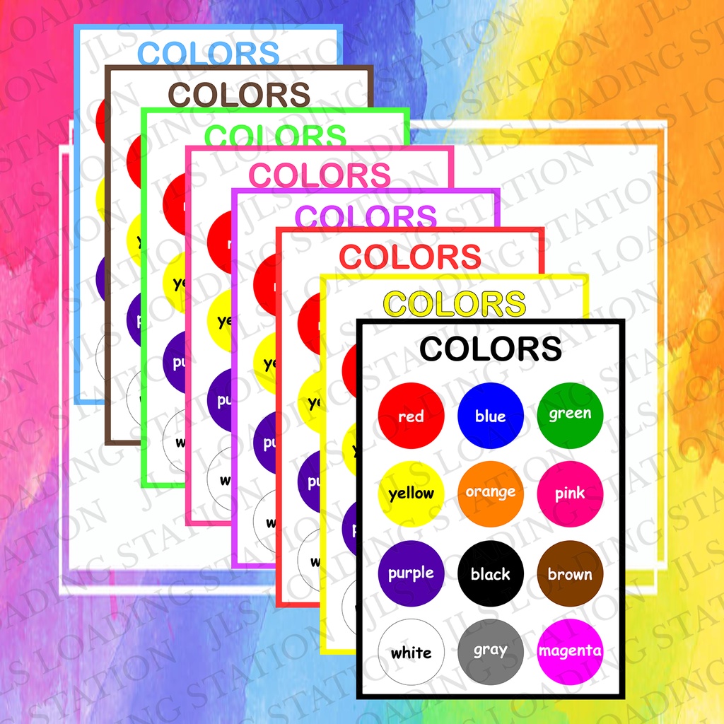 EDUCATIONAL CHARTS COLORS (LAMINATED) A4 SIZE | Shopee Philippines