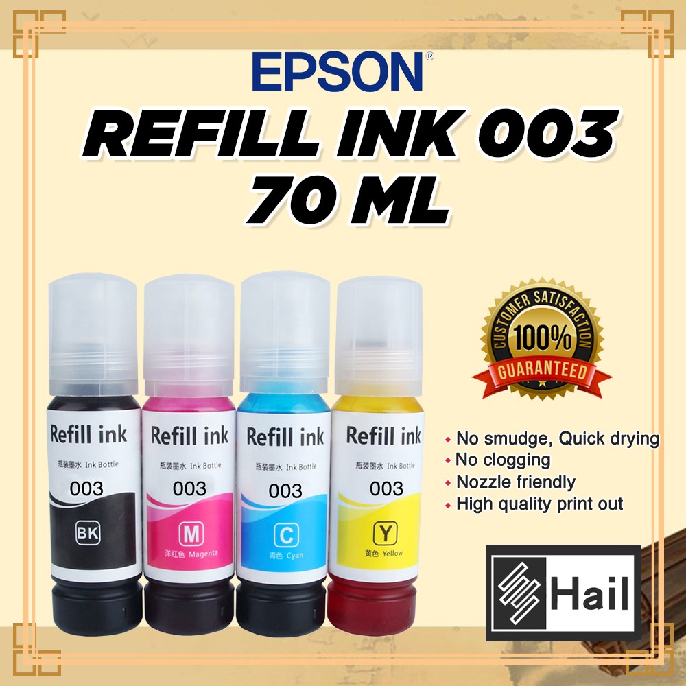 Refill Ink 003 for Epson CMYK L1110 / L3100 / L3101 L3110/ L3150 Series ...