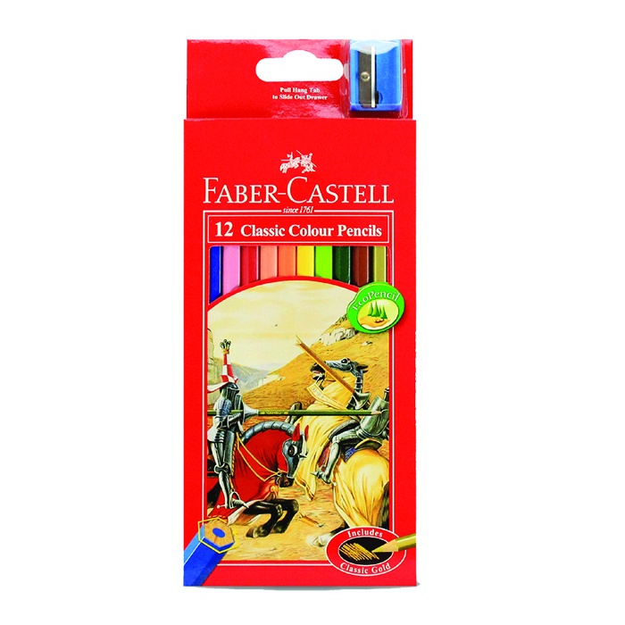 Faber Castell Mechanical Pencil Wooden Knight 12 Colours Shopee
