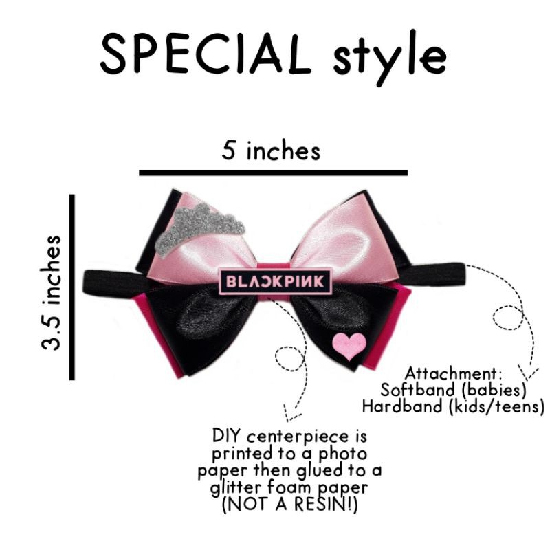 BLACKPINK inspired Hair Bow Clip Lightstick Ribbon Shopee