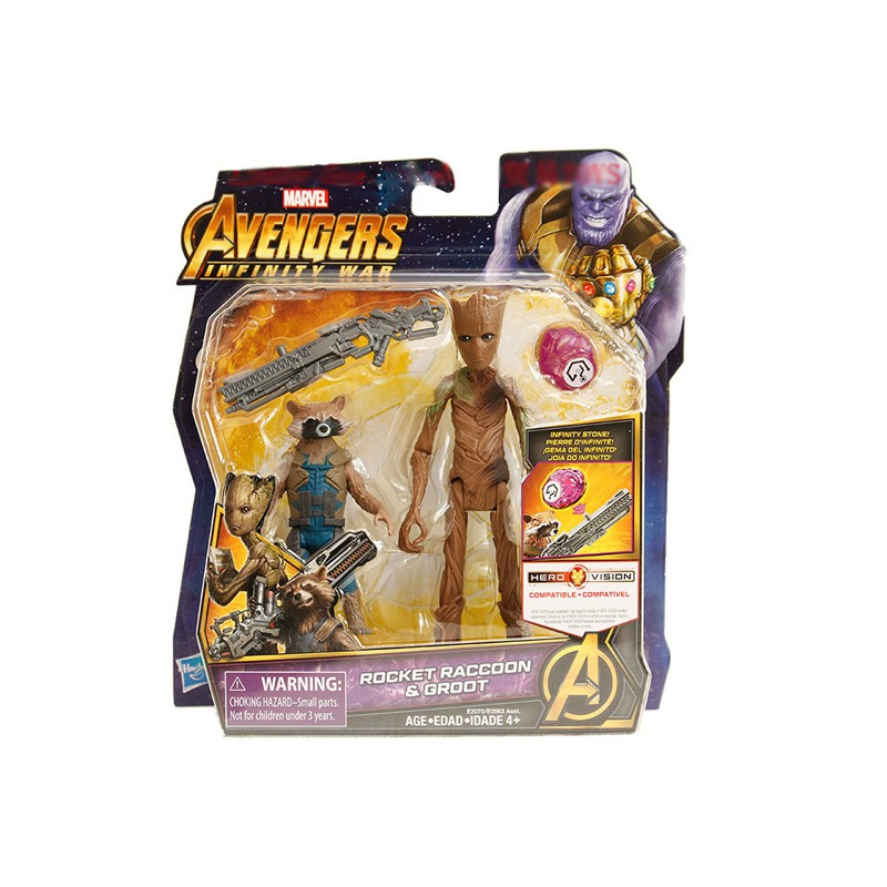 Marvel Legends Avengers Infinity War - Set 3 Figure 15cm: Thor, Rocket Raccoon E Groot - Esclusivo