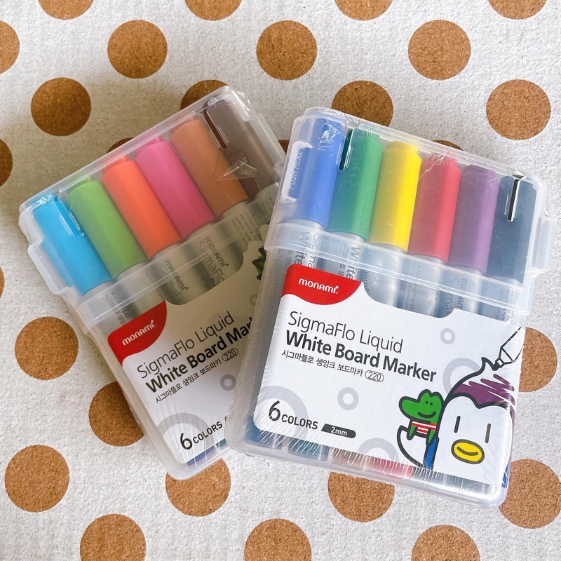 Whiteboard Marker set 6 colors Odorless Easy To Erase MONAMI Shopee