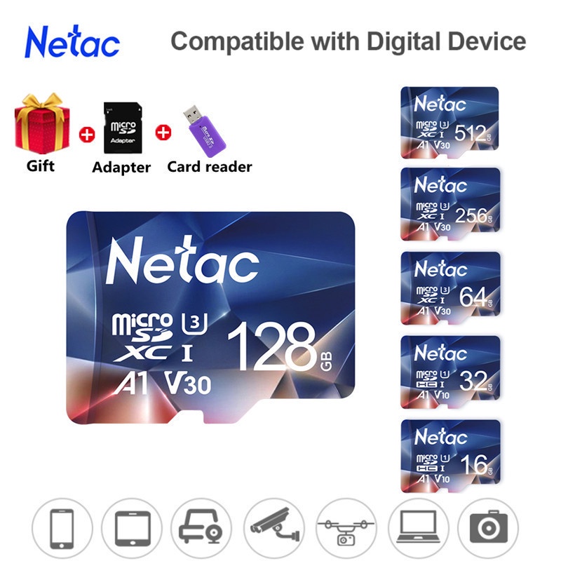 Netac Micro SD Card 32gb 64gb128gb 256gb 512gb Flash Memory Card for 4K ...