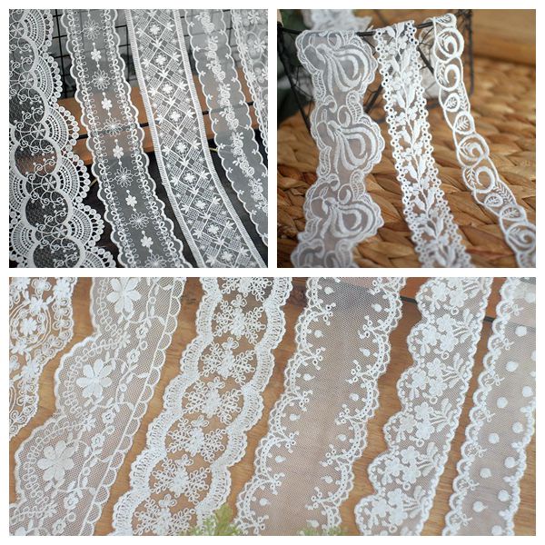 Circle Lace Trim In Black/off White Water Soluble Polyester Lace 0.7" Width Stitching For Costume By Yard - Foto 7