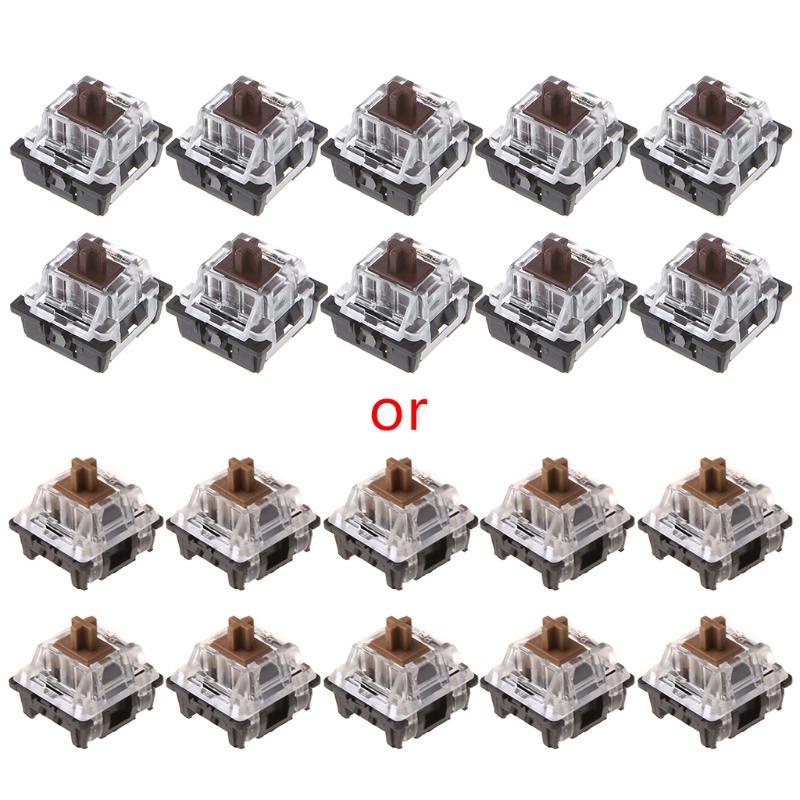 10Pcs 3 Pin KeyCaps Brown Mechanical Keyboard Switch for Cherry MX ...
