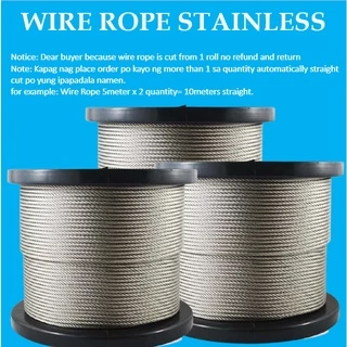 304 Stainless Steel Wire Rope 7*19 Soft Cable Fishing Clothesline Lifting  Rustproof Line Hooks Hanging Kit