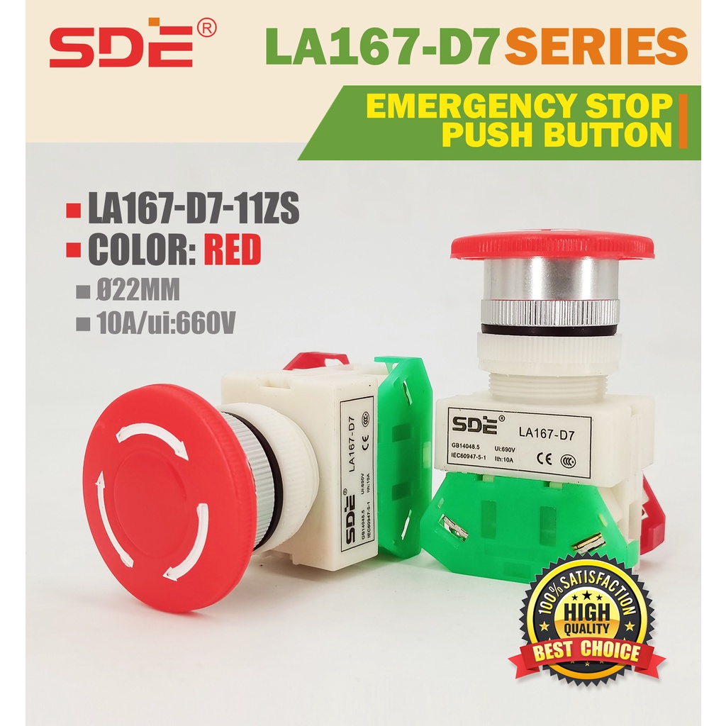 EMERGENCY STOP PUSH BUTTON (LA167-D7-11ZS) | Shopee Philippines