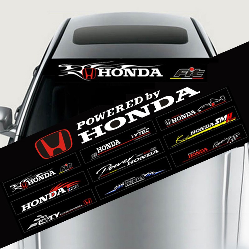 Mugen Power JS Racing Modified Car Front Reflective Windshield Stickers ...