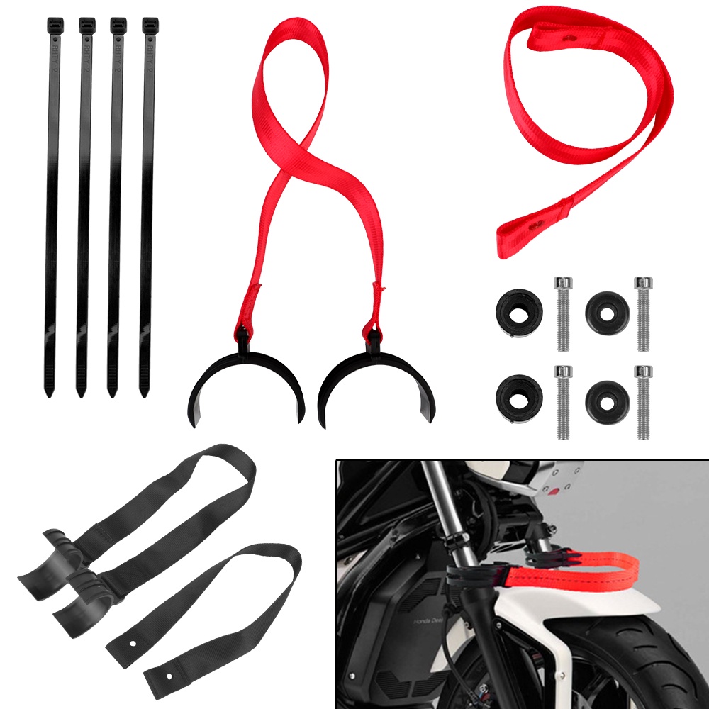 Motorcycle Front Rear Holding Strap Leashes Adjustable Pull Sling Belt 