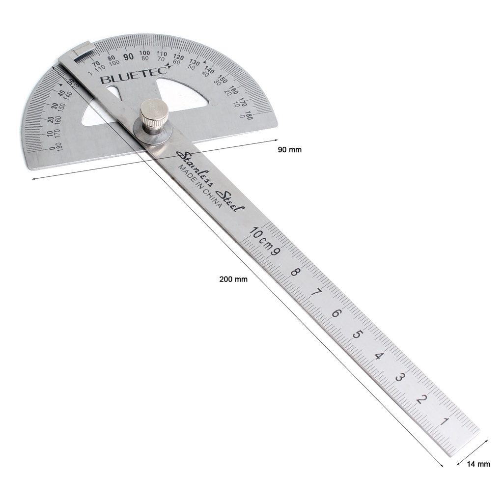 Protractor Angle Measuring Ruler Tool 180 degree BD-No.19A L200mm ...