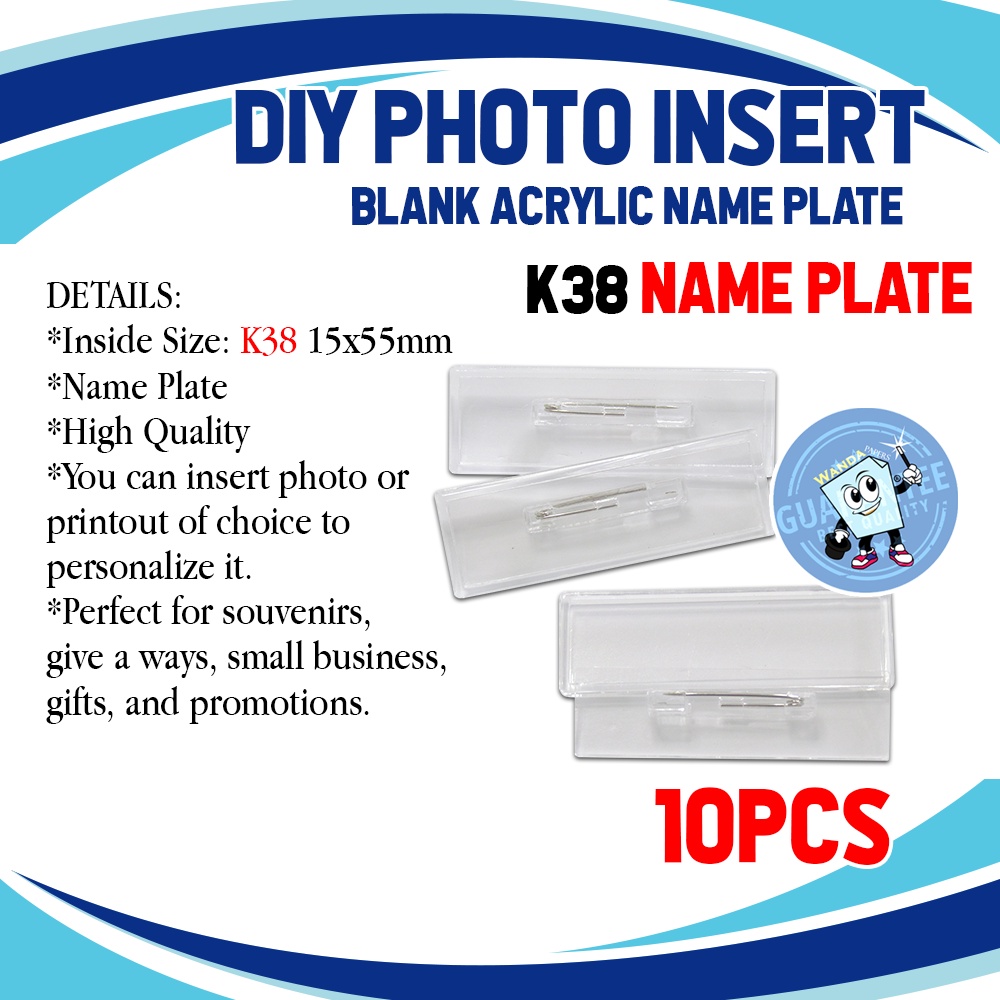 10 pcs Blank Insertable Acrylic Company Name plate Photo Insert DIY ...