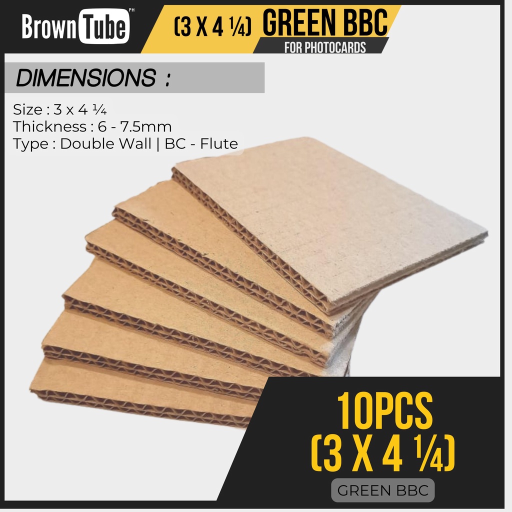 [10pcs] GreenBBC 3 x 4 ¼ inches Cardboard Corrugated Brown Kraft Pads
