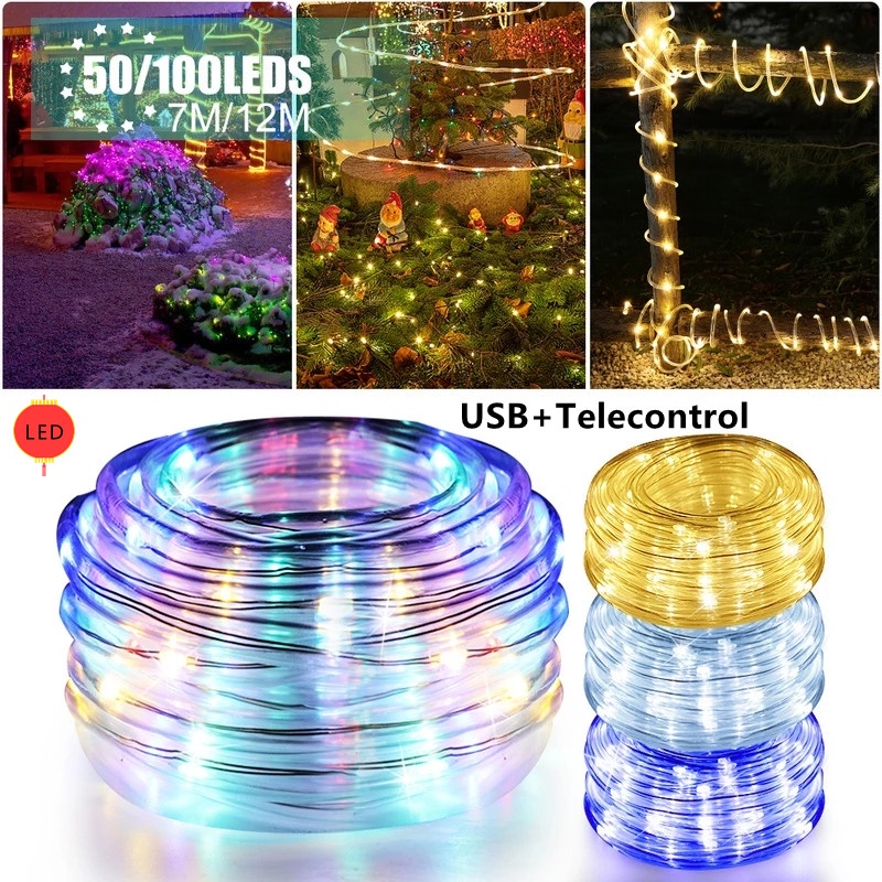 50/100/200/300 LEDs USB Waterproof RGB Remote Control Outdoor Christmas Lighting Garden