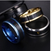 Fashion Unisex Ring Real Time Display Stainless Steel Temperature Test ...