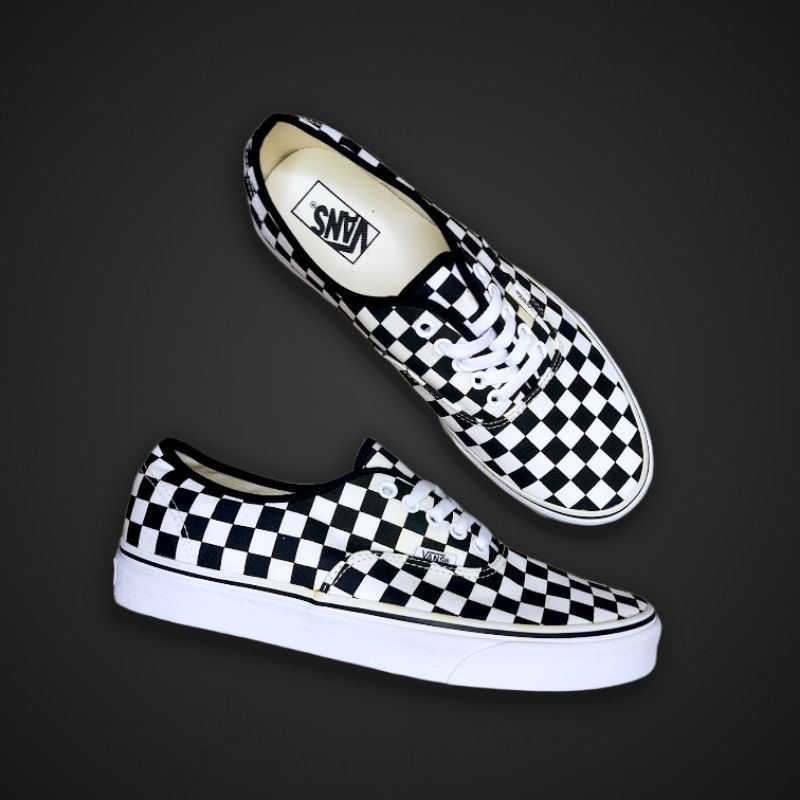 Vans Classic Auth Entic Checkerboard Black/White | Shopee Philippines