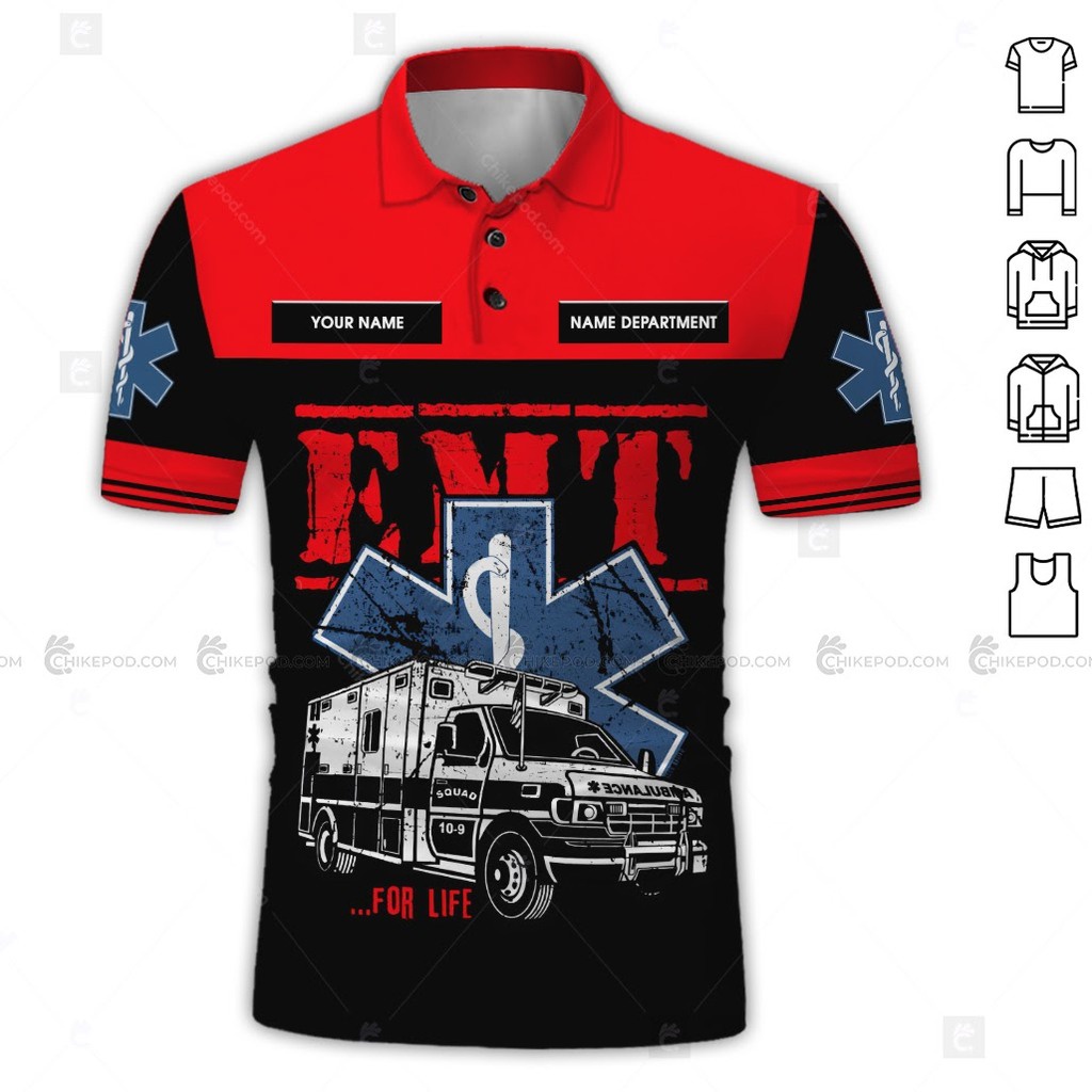 Personalized Name And Department EMT 3D All Over Printed Clothes