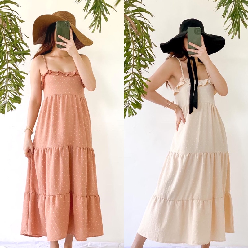 Ruffles Layered Maxi Dress by Basic Manila | Shopee Philippines