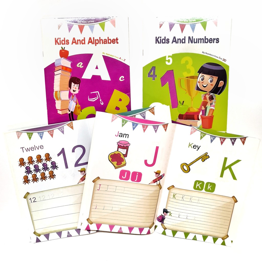 AH011 KIDS AND ALPHABET NUMBERS ACTIVITY WRITING BOOK | Shopee Philippines