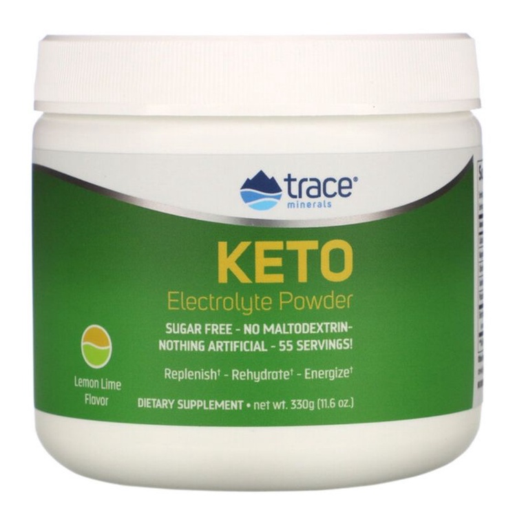 Trace Minerals Keto Electrolyte Powder, Sugar Free, Lemon Lime Flavor, Sugarfree, 330g Shopee