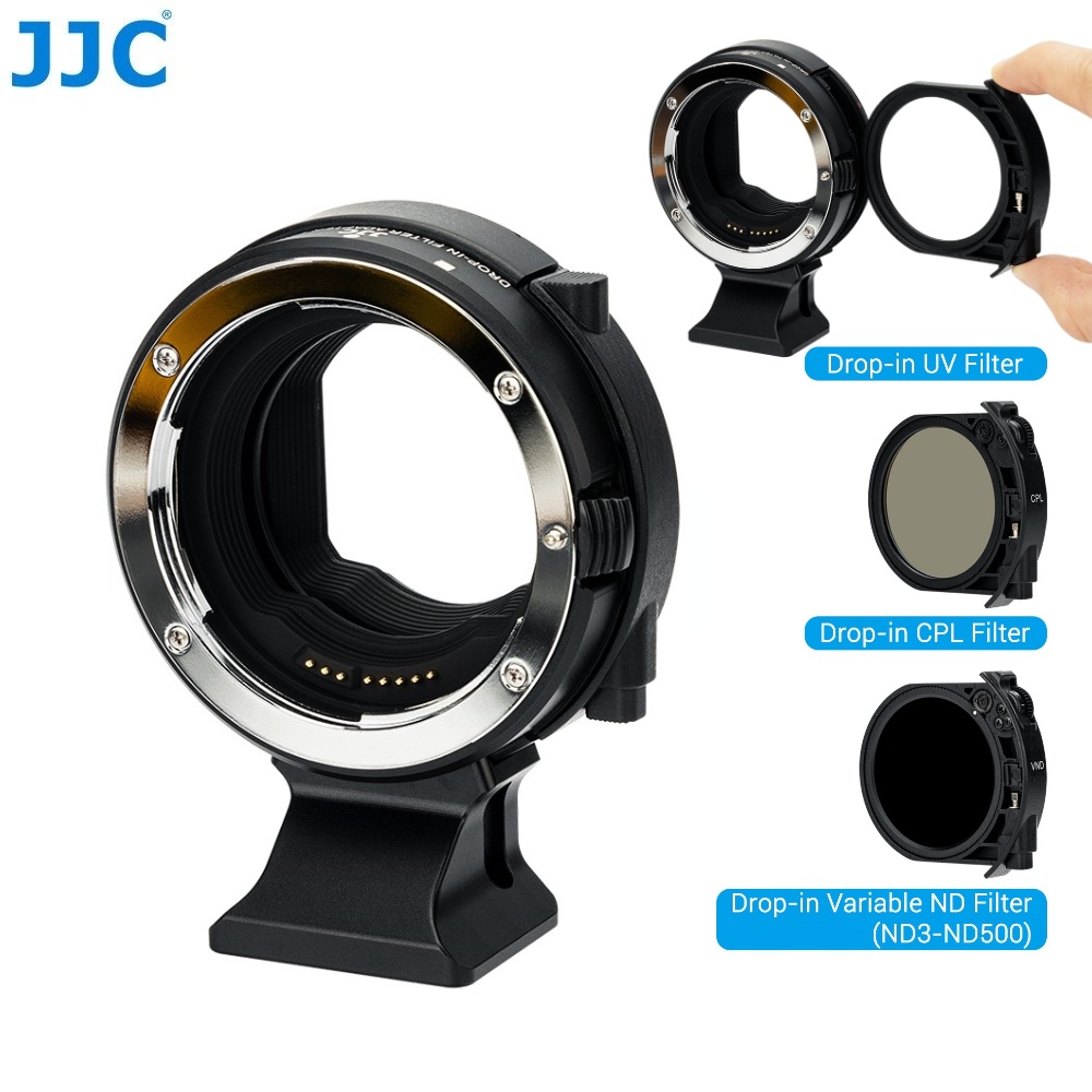 JJC EF-EOS R Lens Mount Adapter Kit with Drop-In CPL ND UV Filter for ...