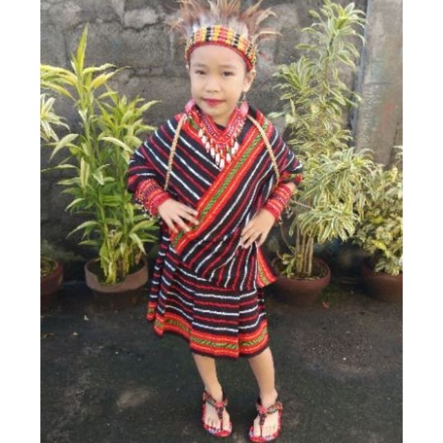 IGOROT KIDS COSTUME PONCHO AND SKIRT | Shopee Philippines