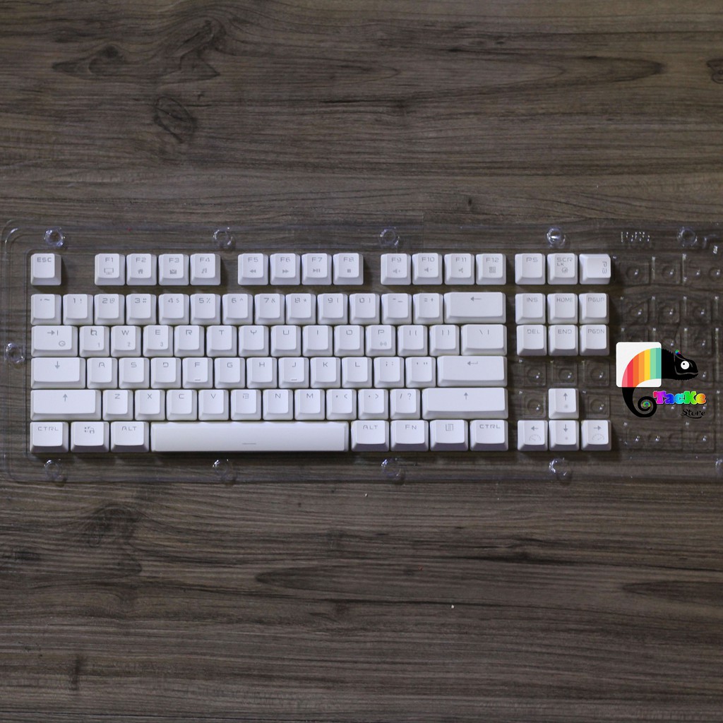 Keycap Set 87 keys ABS Double Shot through led, White, For mechanical ...