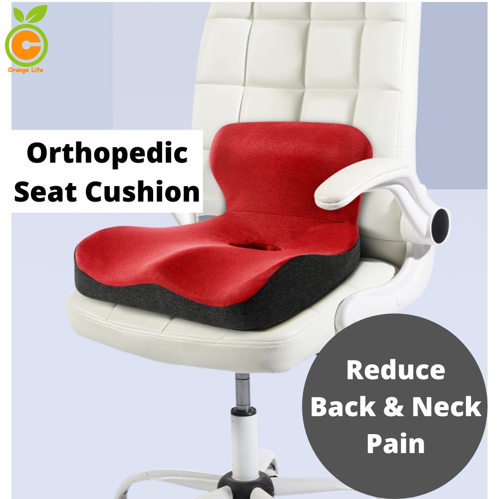 IiIO Lumbar Support Pillow Memory Foam Seat Cushion for Office Chair