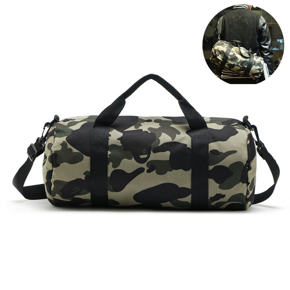 A Bathing Ape Bape Green Camo Shoulder Bag Travel Gym Sport Duffle Handbag