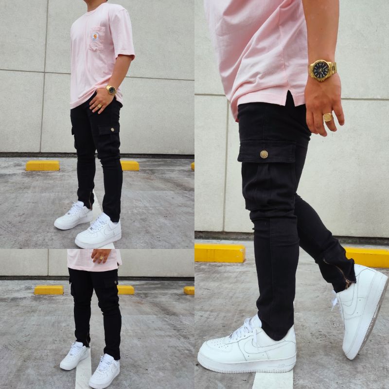 Cargo pants hot sale zipper ankle