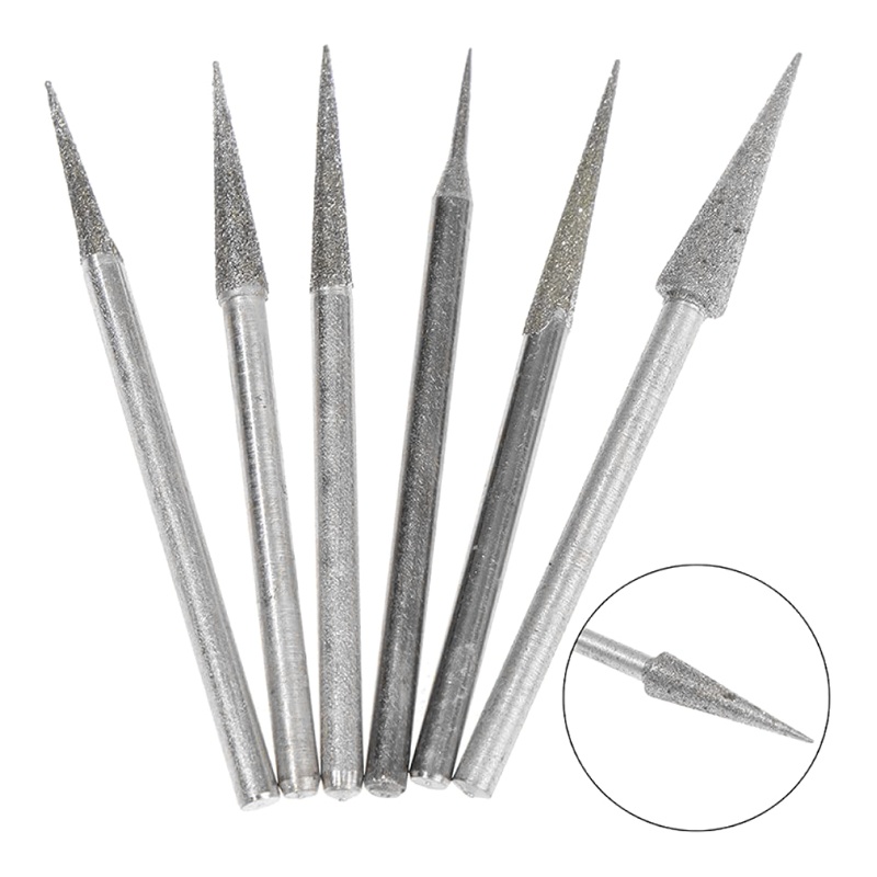 Nevada ʚ ɞ 6pcs Diamond Coated Grinding Needle Bits Burr Tapered Point ...