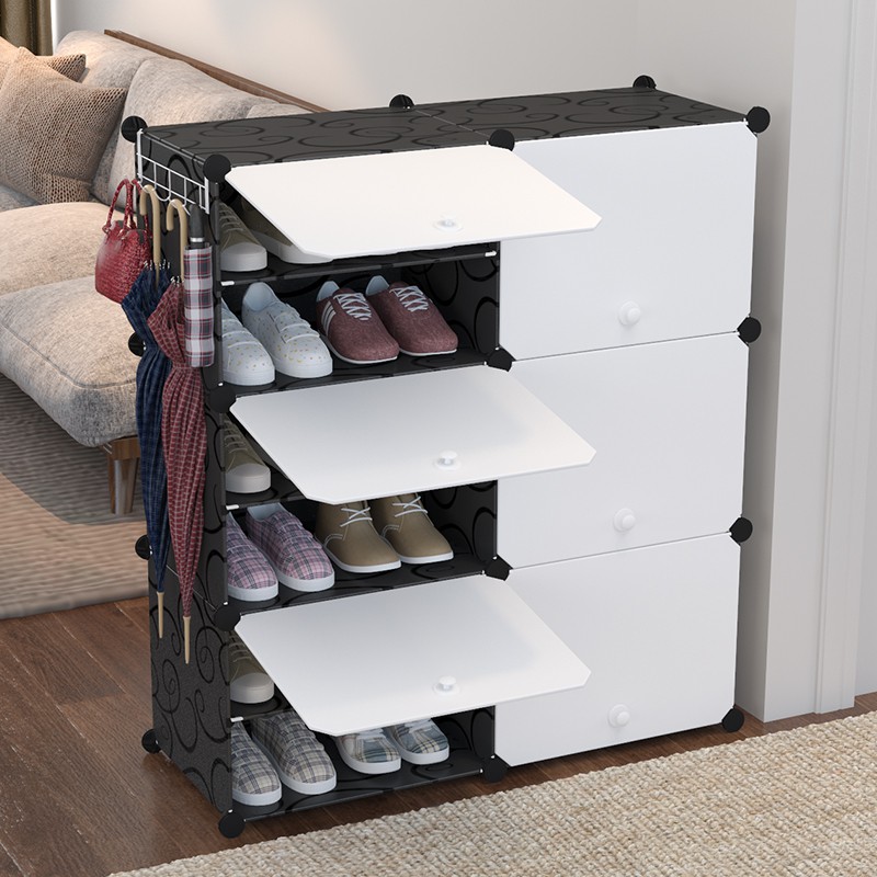 6 Layers Shoe Rack Organizer Cabinet Storage Dust Proof Drawer Type Screwless Stackable Minimalist Shopee Philippines