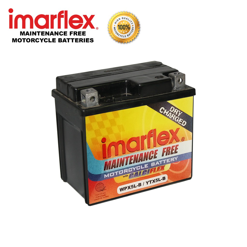 Imarflex Battery: WPX5L-B/YTX5L-B Maintenance Free | Shopee Philippines