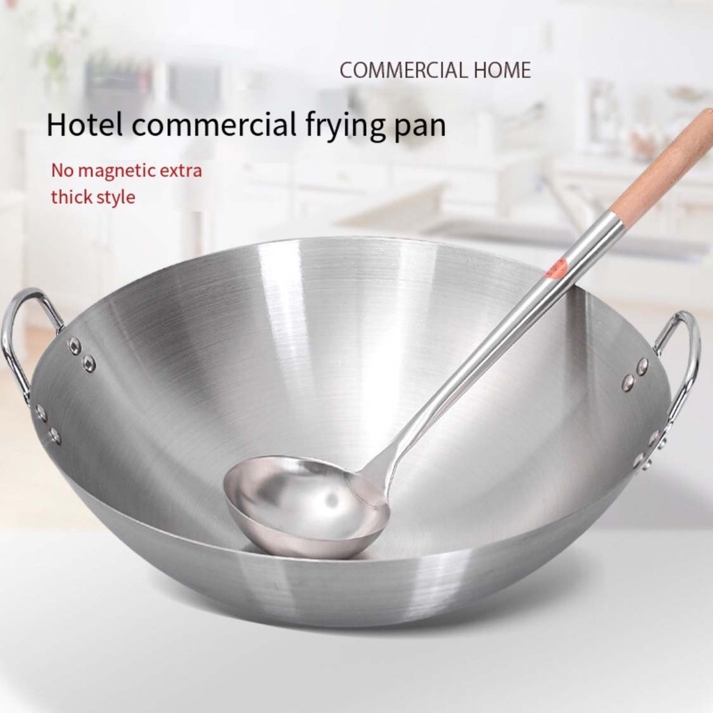 Thickening Stainless Steel Frying Pan Wok Cookware Cooking Pan DS25 Shopee Philippines