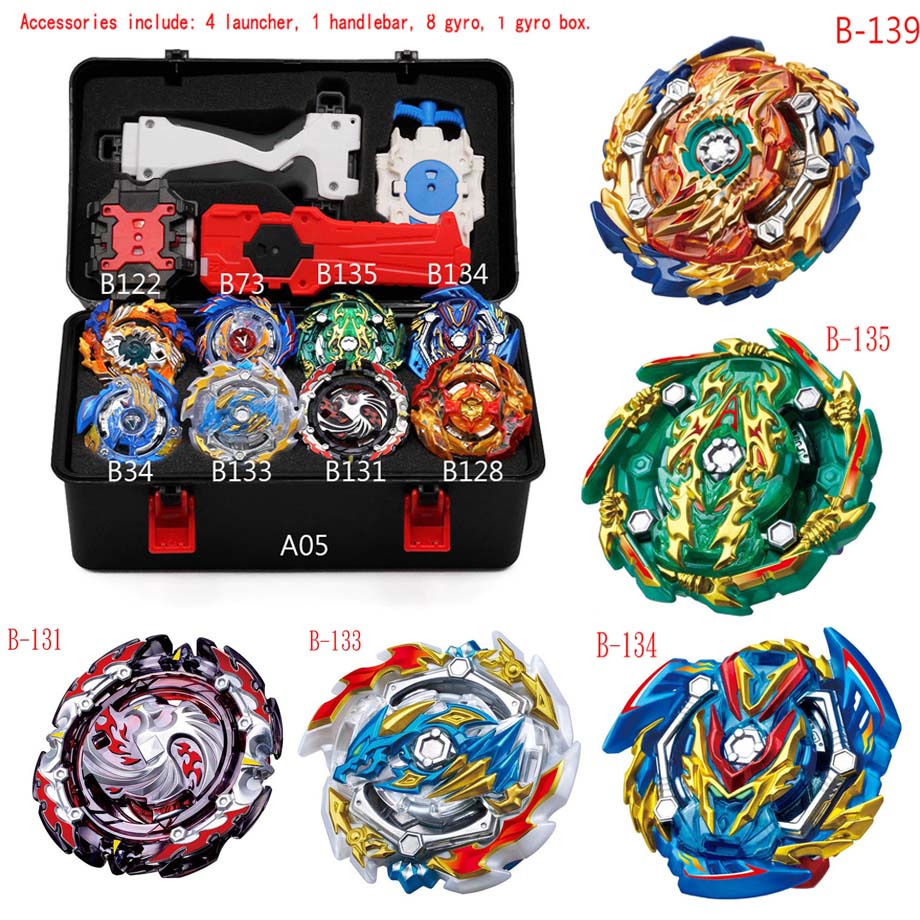 Tops Set Launchers Beyblade Toys Toupie Metal God Burst Sparking Bey Blade Blades Toy Bay Blade 7522