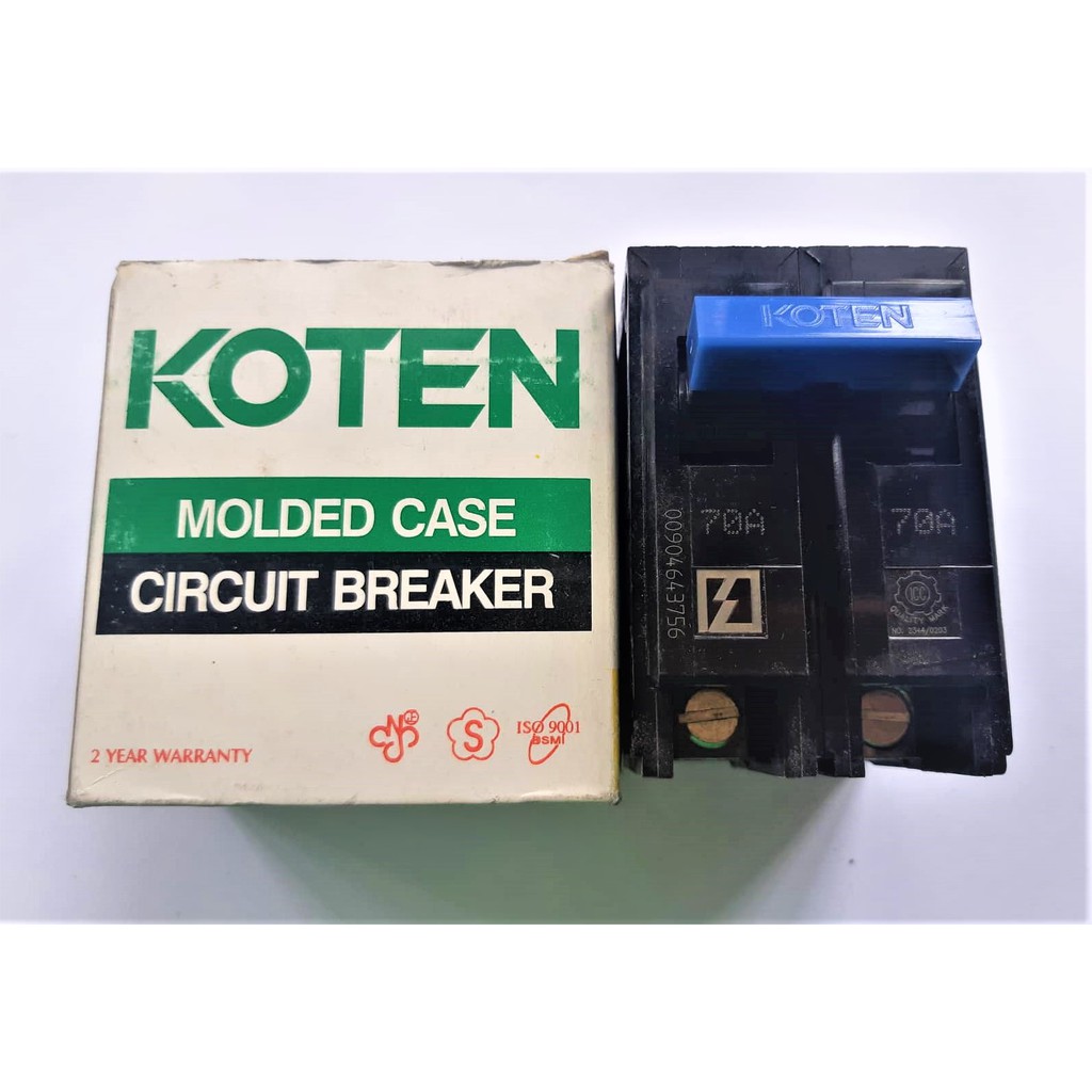 Koten Molded Case Circuit Breaker 70 Ampere 2 Pole Plug In ( HPHP