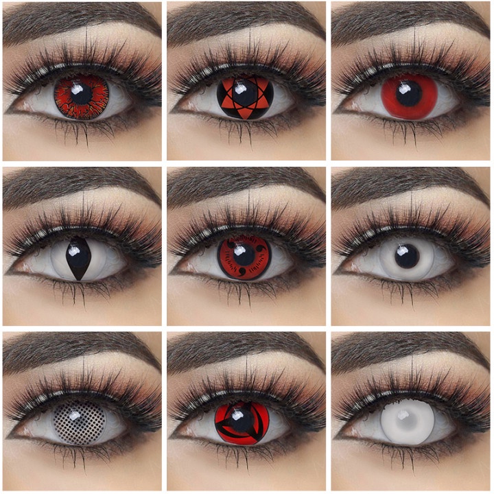 Magister Cosplay Contact Lens Halloween Anime Eye Red White Black Color Contact Lenses 1 Pair 