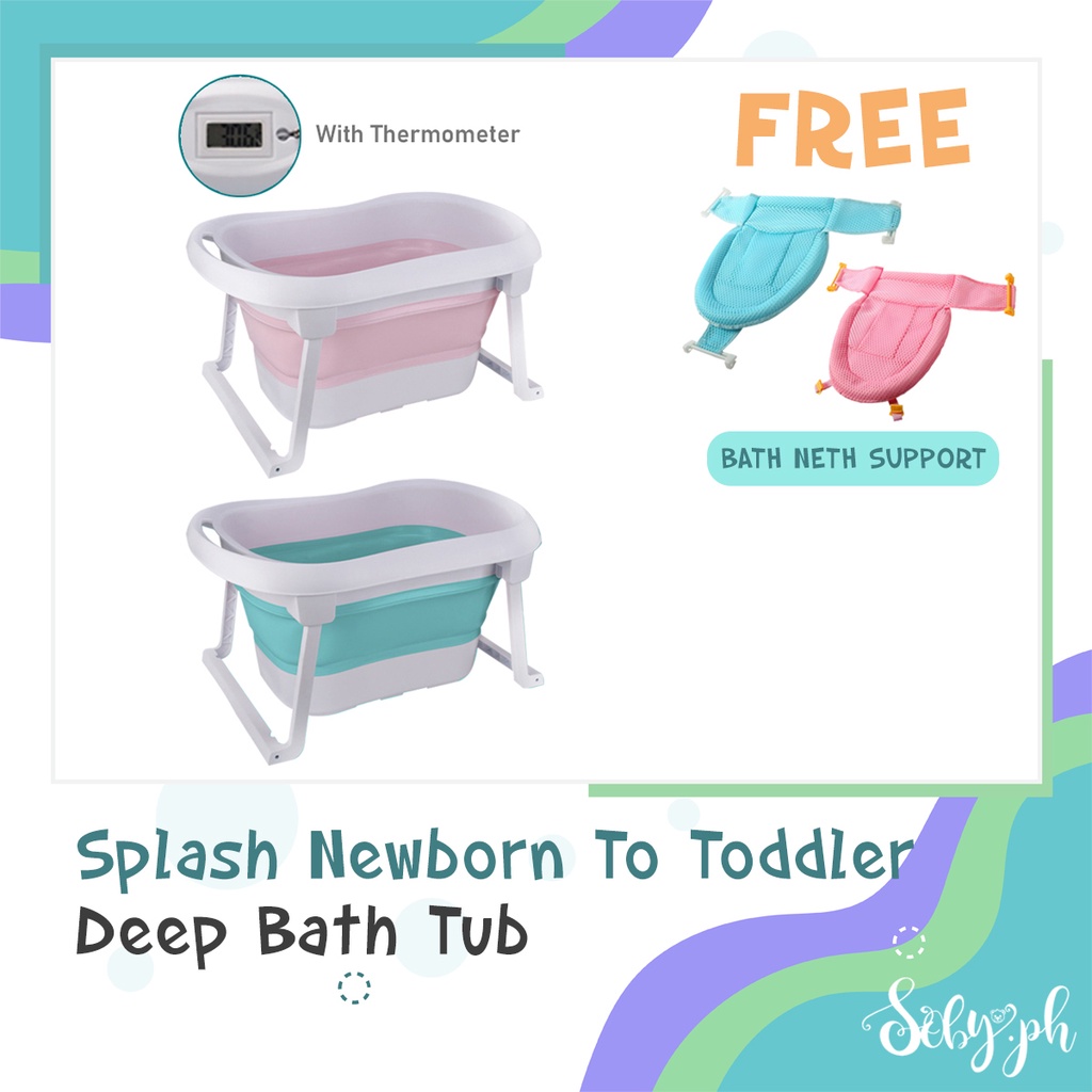 official productSplash Newborn to Toddler Deep Bathtub Collapsible Baby