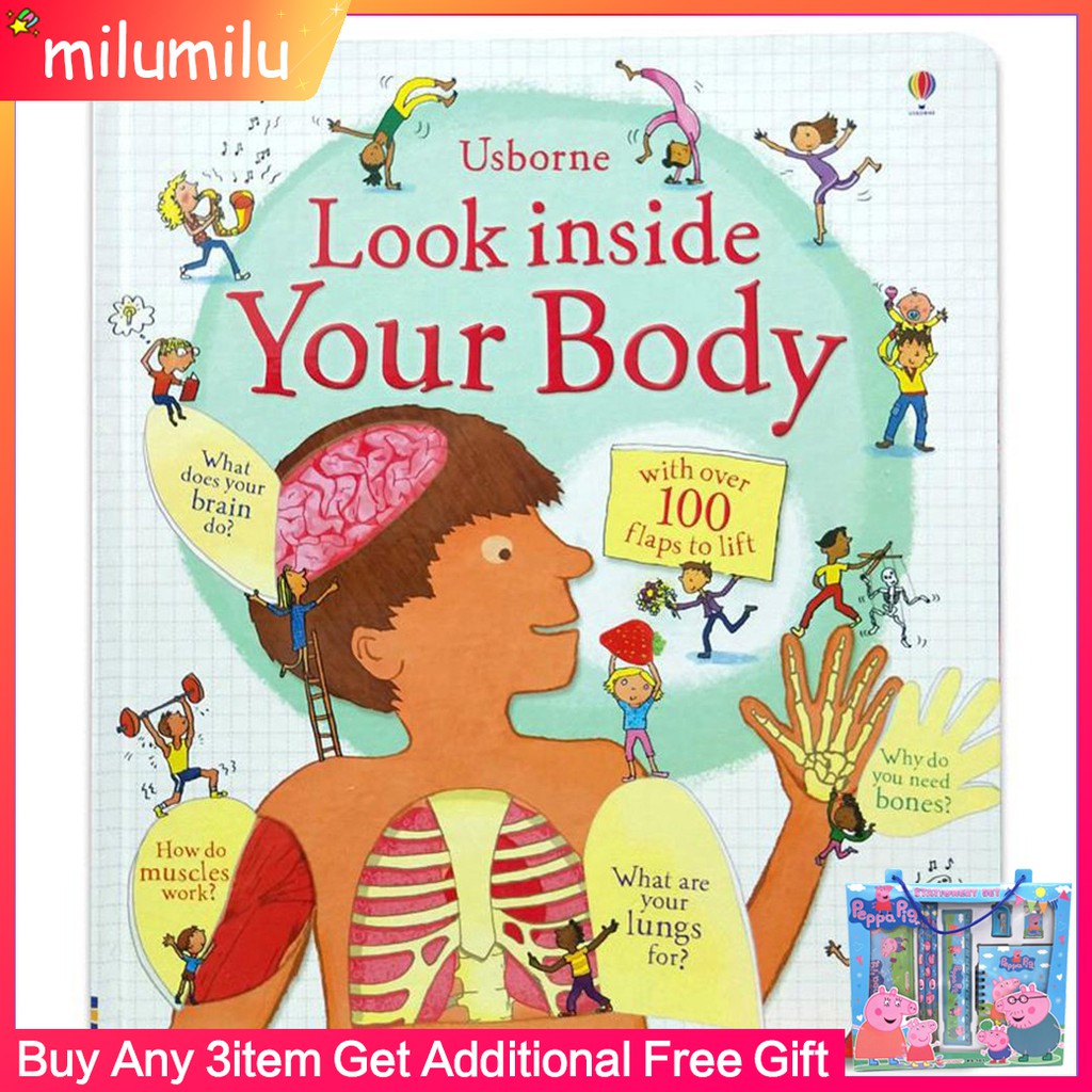 Usborne 3D English books Look inside Your Body Board book zlFM | Shopee ...