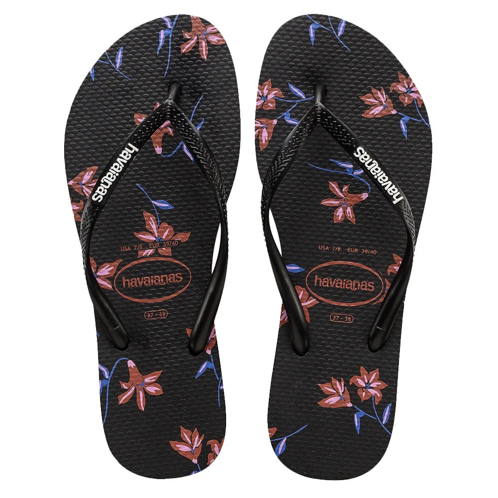 Havaianas Slim Floral Black Flip Flops Shopee Philippines