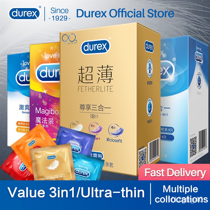 O3lo Durex Condoms Close Fit Extra Lubricanted Natural Latex Tight Ultra Thin Penis Sleeve Adult 3057