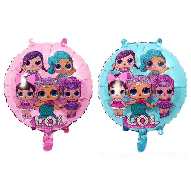 LOL round foil balloons (2 pcs/pack) 1 blue & 1 pink | Shopee Philippines