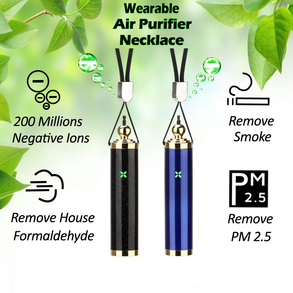 Wearable Air Purifier Necklace Ion Generator Black Shopee Philippines