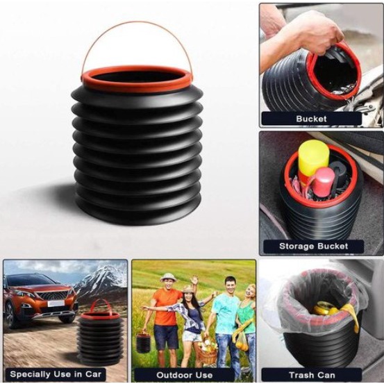Folding Trash Plastic Bucket 4L Collapsible For Car Bucket Outdoor ...