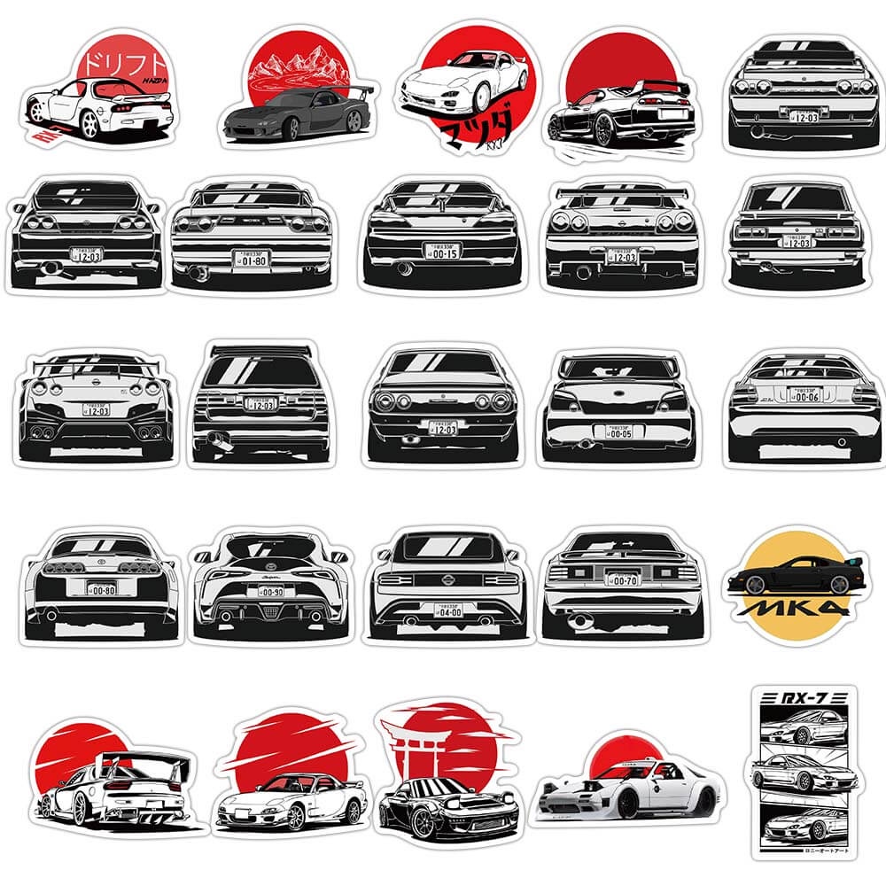 [Large sticker]50pcs JDM Japanese Model Modification Stickers for ...