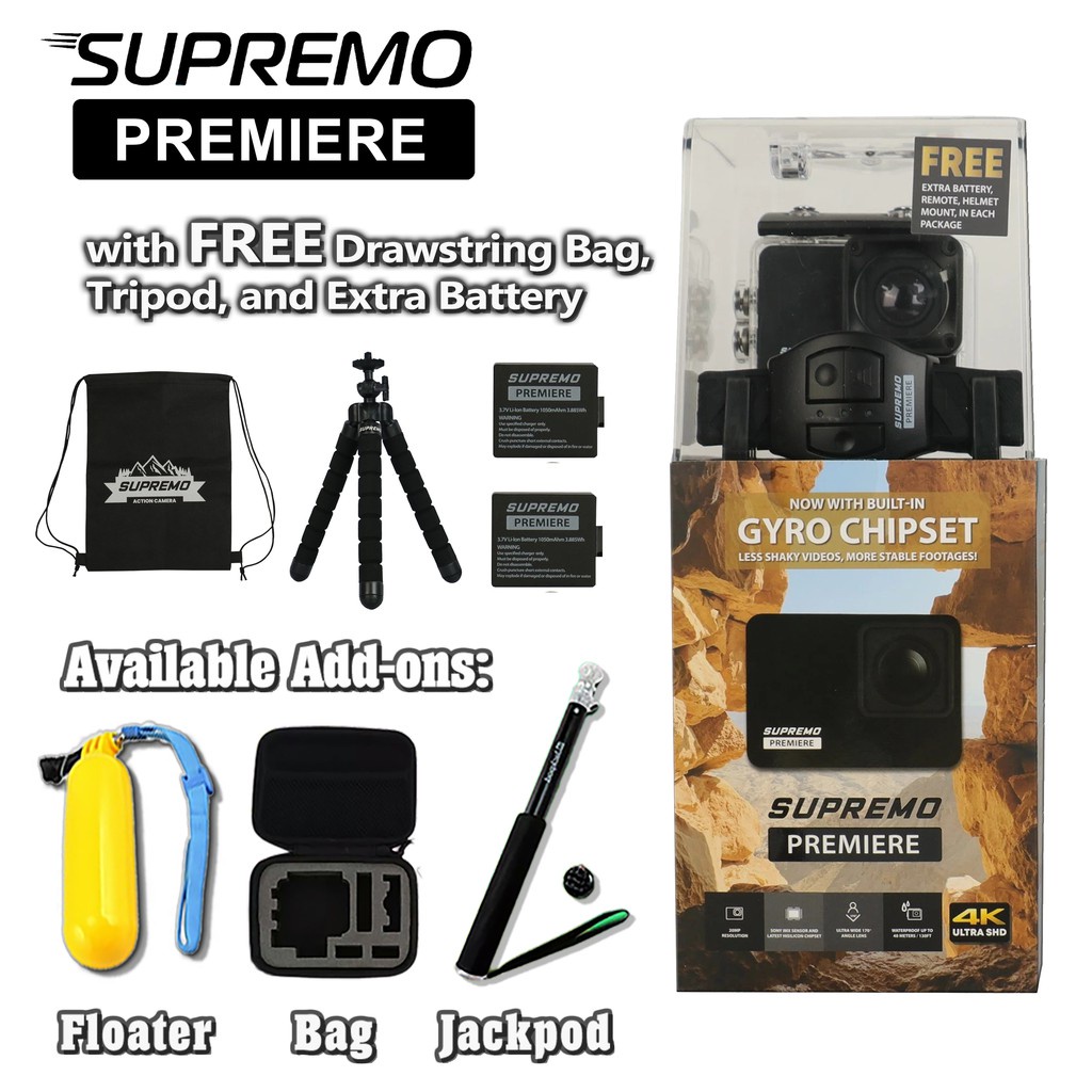Supremo PREMIERE Ultra HD Action Camera Shopee Philippines