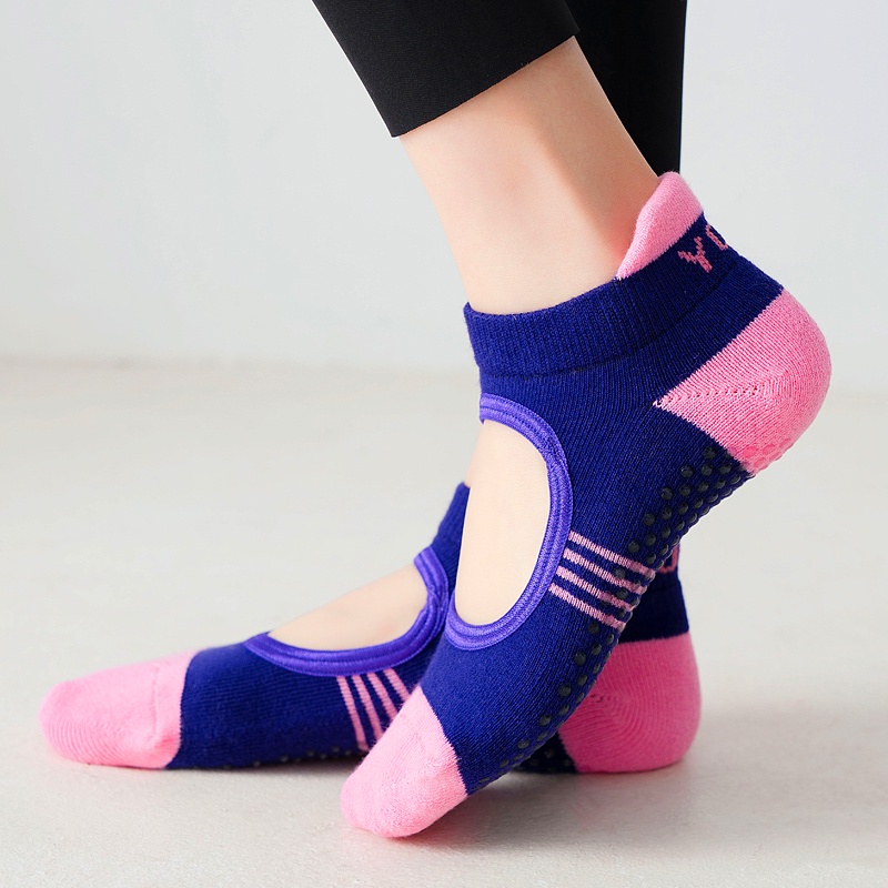 New Women Backless Pilates Socks Towel Bottom Breathable Anti Slip Yoga  Socks Cotton Ballet Dance Sports Socks Fitness Gym