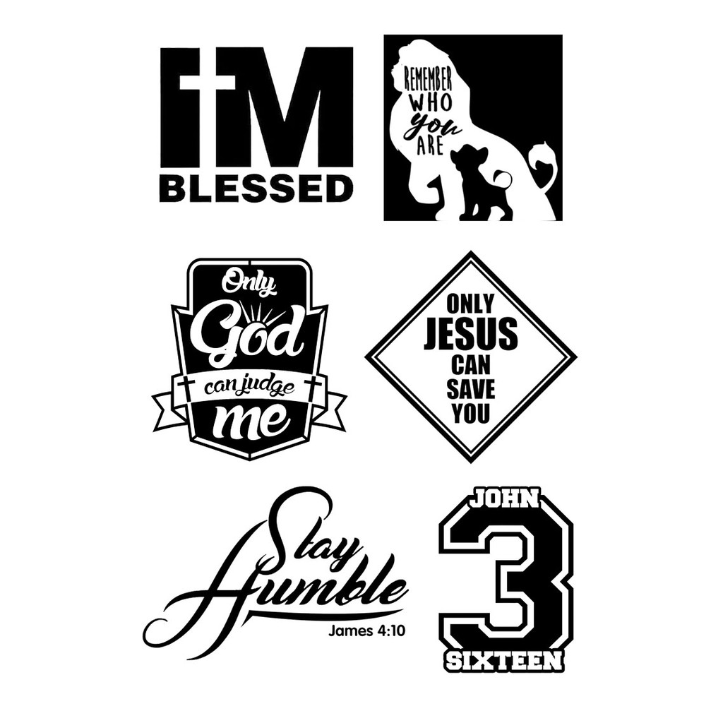 6pcs Bible Verse Transparent Vinyl Waterproof Stickers | Shopee Philippines